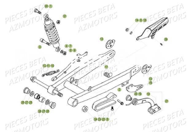 Suspension Arriere AZMOTORS PiÃ¨ces BETA REV 80 - (2019)