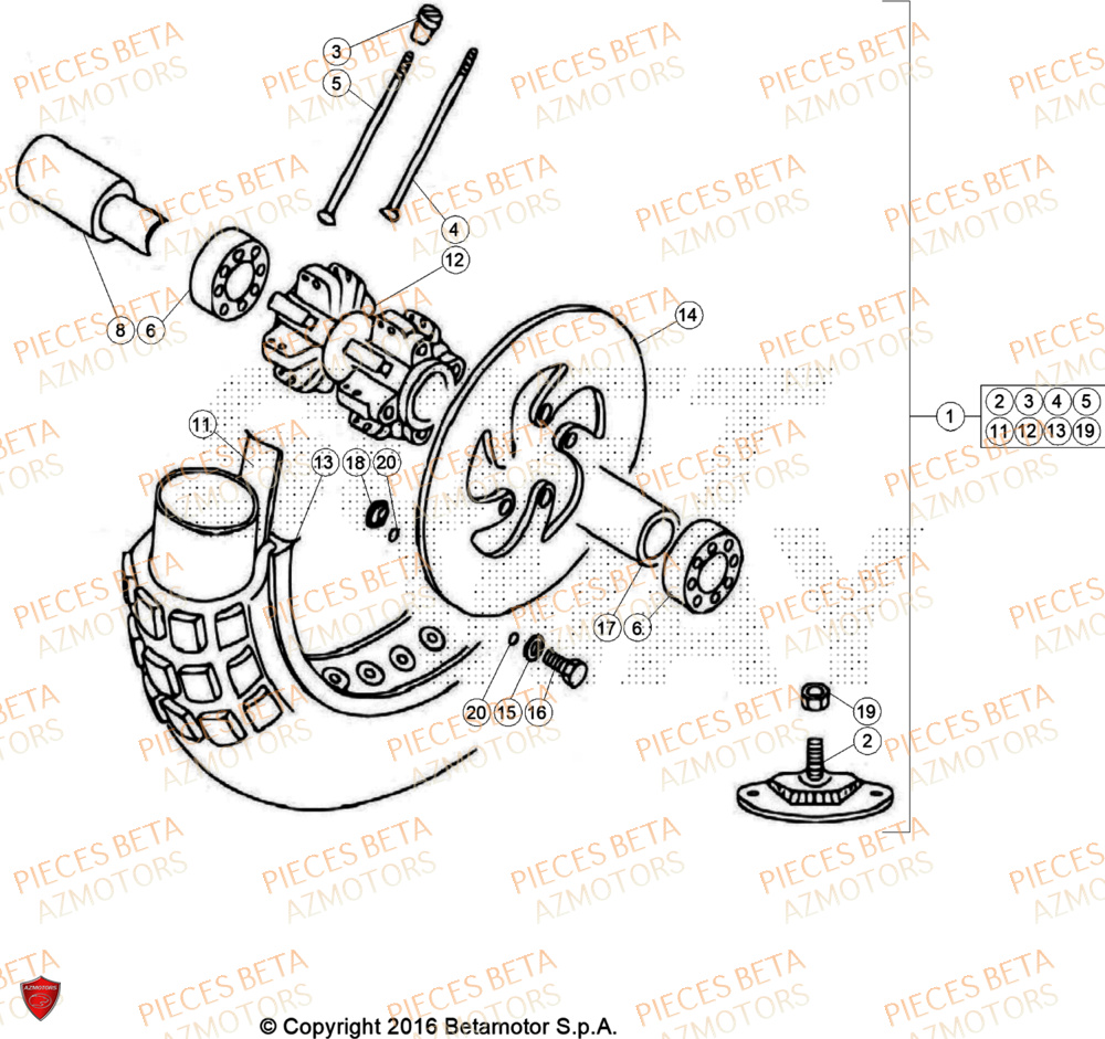 Roue Avant AZMOTORS PiÃ¨ces BETA REV 80 - (2024)