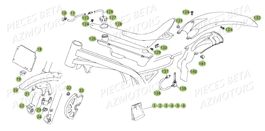 Carenages AZMOTORS PiÃ¨ces BETA REV 80 JUNIOR - [2009]