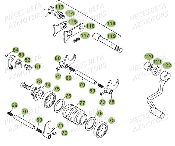 Commande Boite A Vitesses AZMOTORS PiÃ¨ces BETA REV 80 JUNIOR - [2009]