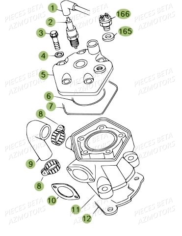 Cylindre AZMOTORS PiÃ¨ces BETA REV 80 JUNIOR - [2009]