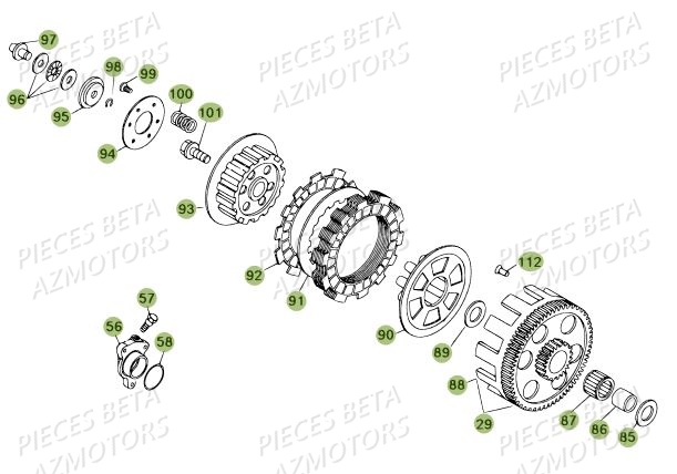 Embrayage AZMOTORS PiÃ¨ces BETA REV 80 JUNIOR - [2009]