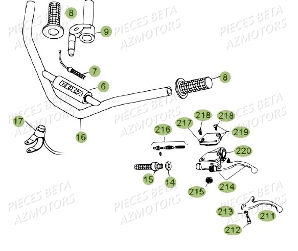 Guidon AZMOTORS PiÃ¨ces BETA REV 80 JUNIOR - [2009]