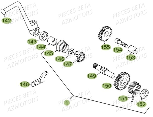 Kick Starter AZMOTORS PiÃ¨ces BETA REV 80 JUNIOR - [2009]