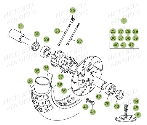 Roue Avant AZMOTORS PiÃ¨ces BETA REV 80 JUNIOR - [2009]