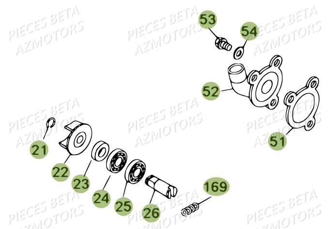 Pompe A Eau AZMOTORS PiÃ¨ces BETA REV 80 JUNIOR - (2010-2011)