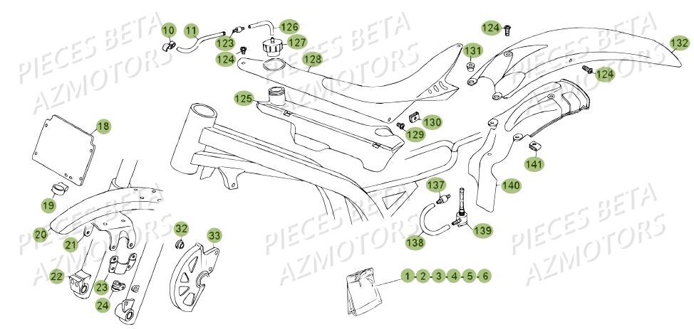 Carenages Du No Serie 100219 A 100299 AZMOTORS PiÃ¨ces BETA REV 80 JUNIOR - (2012)