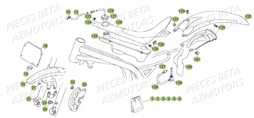 Carenages Du No Serie 100300 A 100401 AZMOTORS PiÃ¨ces BETA REV 80 JUNIOR - (2012)