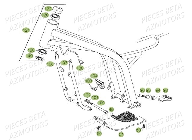 Chassis Du No Serie 100402 A 199999 AZMOTORS PiÃ¨ces BETA REV 80 JUNIOR - (2012)