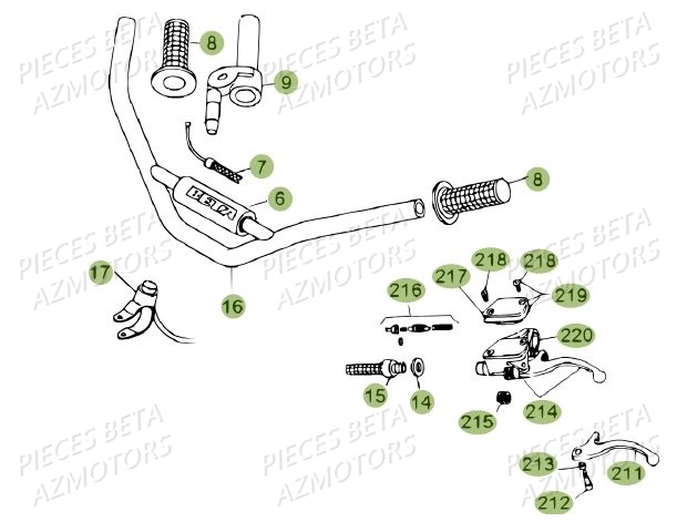 Guidon AZMOTORS PiÃ¨ces BETA REV 80 JUNIOR - (2012)