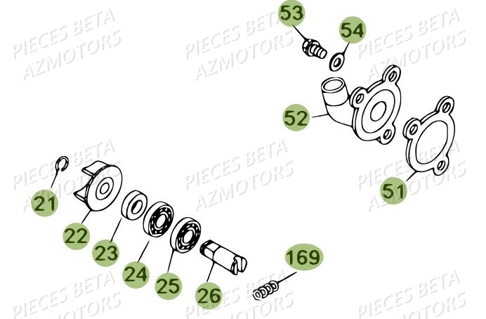 Pompe A Eau AZMOTORS PiÃ¨ces BETA REV 80 JUNIOR - (2012)