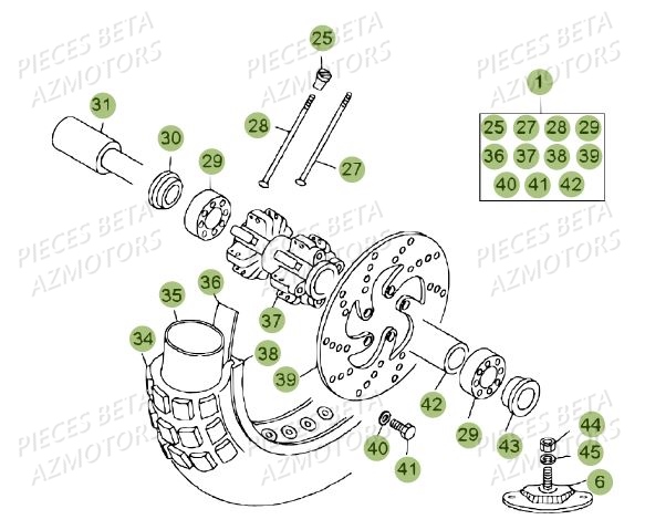 Roue Avant AZMOTORS PiÃ¨ces BETA REV 80 JUNIOR - (2012)
