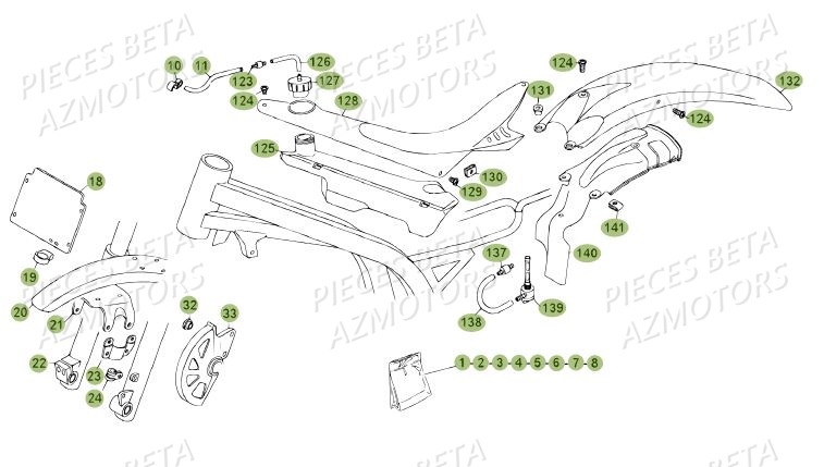 Carenages Du No Serie 100207 A 100218 AZMOTORS PiÃ¨ces BETA REV 80 JUNIOR - (2013)