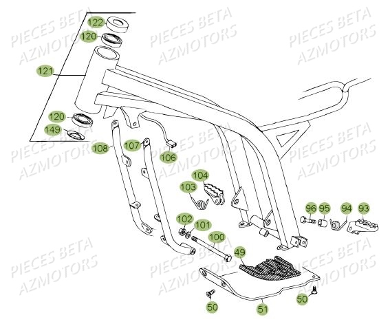 Chassis Du No Serie 100300 A 100401 AZMOTORS PiÃ¨ces BETA REV 80 JUNIOR - (2013)
