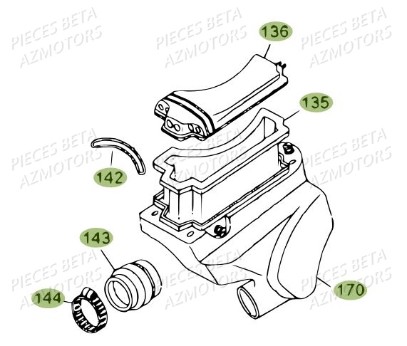 Filtre A Air AZMOTORS PiÃ¨ces BETA REV 80 JUNIOR - (2013)