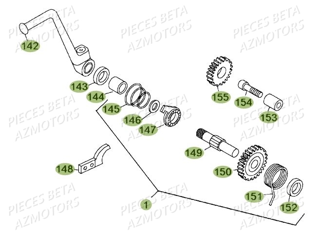 Kick Starter AZMOTORS PiÃ¨ces BETA REV 80 JUNIOR - (2013)