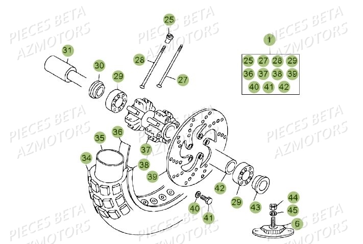 Roue Avant AZMOTORS PiÃ¨ces BETA REV 80 JUNIOR - (2013)