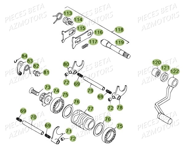 Selecteur AZMOTORS PiÃ¨ces BETA REV 80 JUNIOR - (2013)
