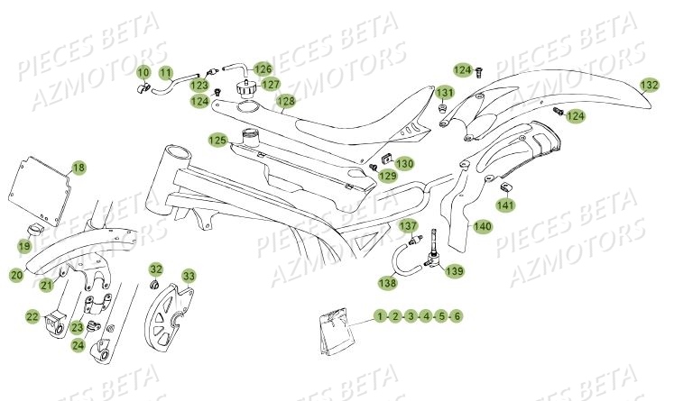 Carenages Du No Serie 100300 A 100401 AZMOTORS PiÃ¨ces BETA REV 80 JUNIOR - (2014)