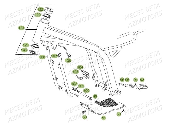 Chassis Du No Serie 100402 A 199999 AZMOTORS PiÃ¨ces BETA REV 80 JUNIOR - (2014)