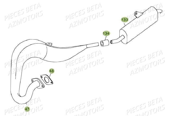 Echappement AZMOTORS PiÃ¨ces BETA REV 80 JUNIOR - (2014)