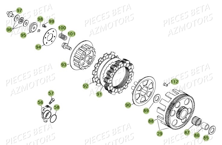 Embrayage Du No Serie 100207 A 199999 AZMOTORS PiÃ¨ces BETA REV 80 JUNIOR - (2014)