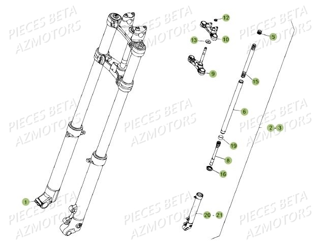 Fourche AZMOTORS PiÃ¨ces BETA REV 80 JUNIOR - (2014)