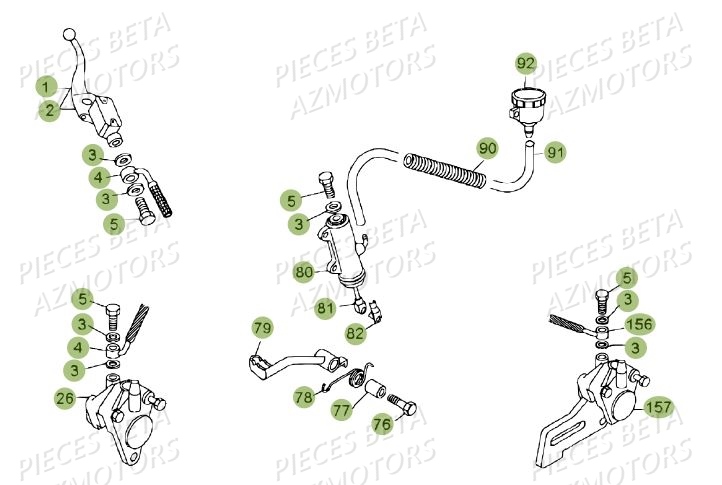 Freins AZMOTORS PiÃ¨ces BETA REV 80 JUNIOR - (2014)