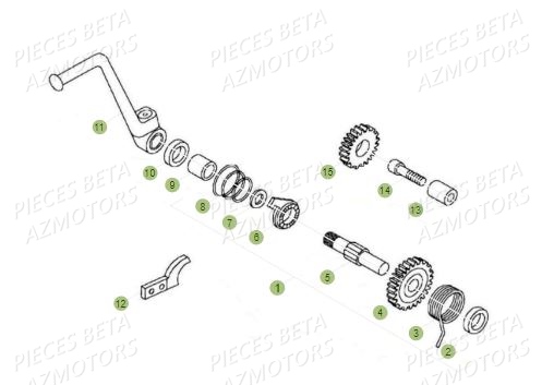 Kick Starter AZMOTORS PiÃ¨ces BETA REV 80 JUNIOR - (2015)