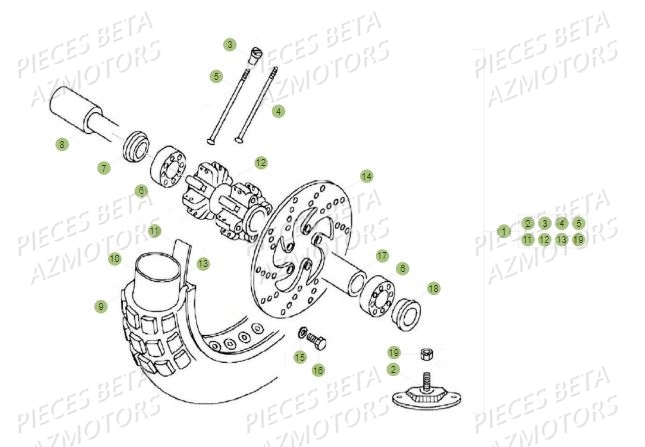 Roue Avant AZMOTORS PiÃ¨ces BETA REV 80 JUNIOR - (2015)