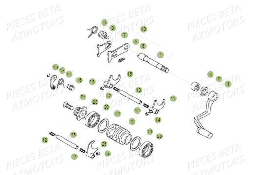 Selecteur AZMOTORS PiÃ¨ces BETA REV 80 JUNIOR - (2015)