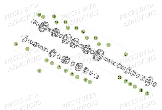 Boite A Vitesses AZMOTORS PiÃ¨ces BETA REV 80 JUNIOR - (2016)