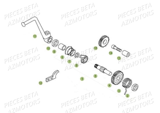 Kick Starter AZMOTORS PiÃ¨ces BETA REV 80 JUNIOR - (2016)