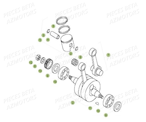 Vilebrequin AZMOTORS PiÃ¨ces BETA REV 80 JUNIOR - (2016)