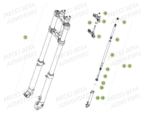 Fourche AZMOTORS PiÃ¨ces BETA REV 80 JUNIOR - (2017)