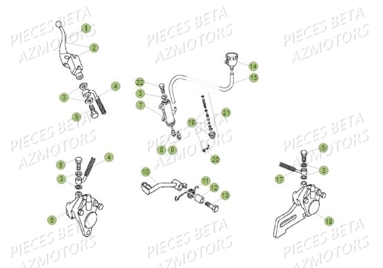 Freins AZMOTORS PiÃ¨ces BETA REV 80 JUNIOR - (2017)