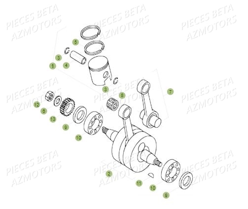 Vilebrequin AZMOTORS PiÃ¨ces BETA REV 80 JUNIOR - (2017)