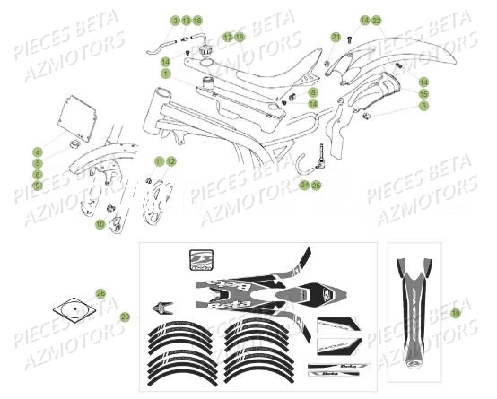 Carenages AZMOTORS PiÃ¨ces BETA REV 80 JUNIOR - (2018)