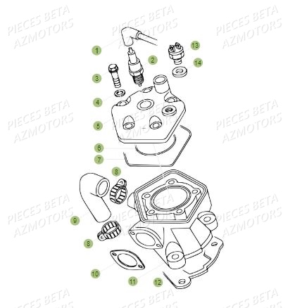 Cylindre AZMOTORS PiÃ¨ces BETA REV 80 JUNIOR - (2018)