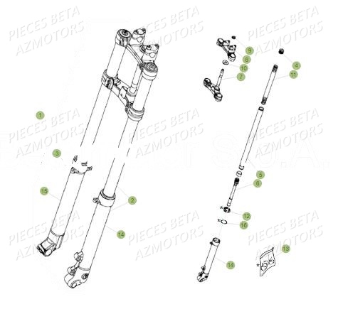 Fourche AZMOTORS PiÃ¨ces BETA REV 80 JUNIOR - (2018)