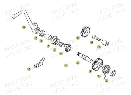 Kick Starter AZMOTORS PiÃ¨ces BETA REV 80 JUNIOR - (2018)