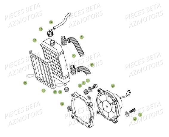 Radiateur AZMOTORS PiÃ¨ces BETA REV 80 JUNIOR - (2018)