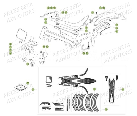 Carenages AZMOTORS PiÃ¨ces BETA REV 80 JUNIOR - (2019)