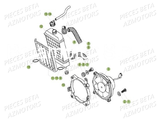 Radiateur AZMOTORS PiÃ¨ces BETA REV 80 JUNIOR - (2019)
