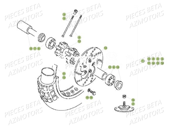 Roue Avant AZMOTORS PiÃ¨ces BETA REV 80 JUNIOR - (2019)
