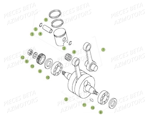 Vilebrequin AZMOTORS PiÃ¨ces BETA REV 80 JUNIOR - (2019)