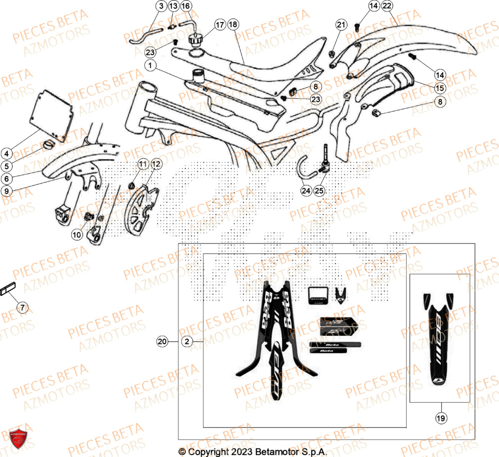Carenages AZMOTORS PiÃ¨ces BETA REV 80 JUNIOR - (2024)