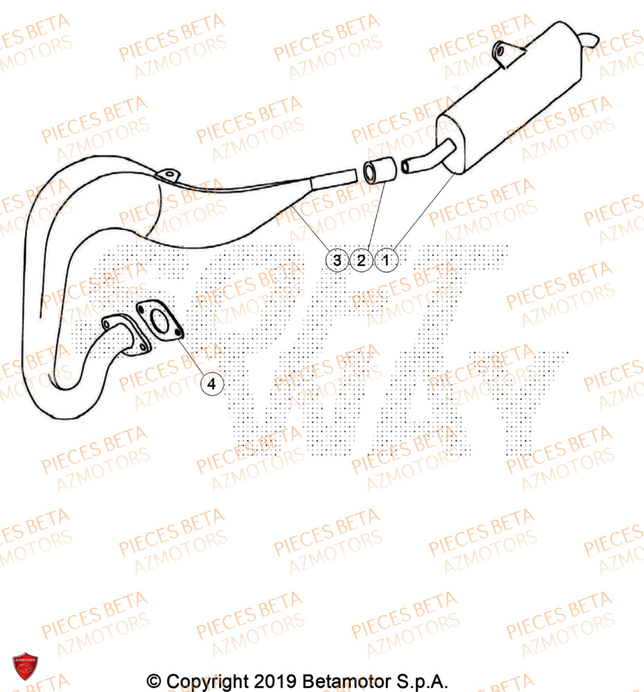 Echappement AZMOTORS PiÃ¨ces BETA REV 80 JUNIOR - (2024)