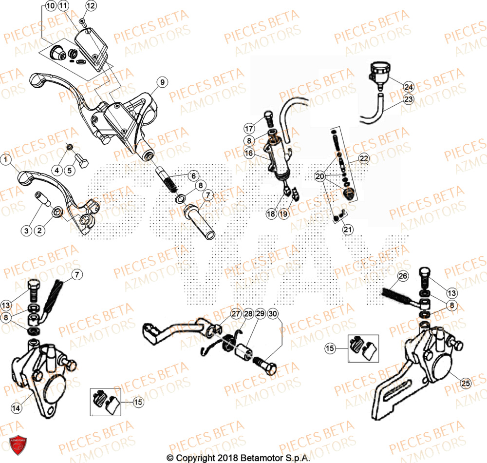 Freins AZMOTORS PiÃ¨ces BETA REV 80 JUNIOR - (2024)