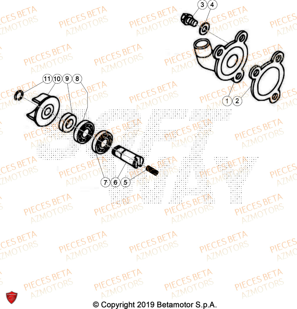 Pompe A Eau AZMOTORS PiÃ¨ces BETA REV 80 JUNIOR - (2024)
